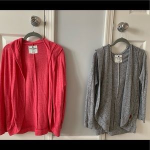 Abercrombie kids cardigans (2) Hot pink & Gray